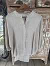 French Linen Raglan Sleeve Blouse