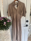 Gingham pleated dress