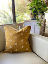 Mustard white white diamond linen pillow cover