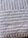 natural and white quilted stripe pillow cover