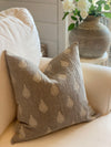 Chambray Paisley Handblocked Linen Pillow Cover