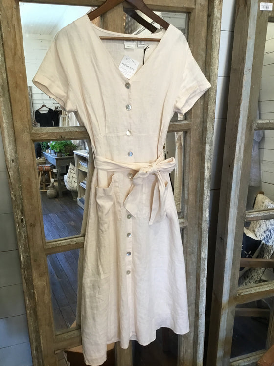 Blush Linen Pocket Dress
