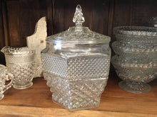  Vintage Pressed Glass Pedestal/Cover Set