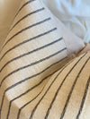 Peggy Black Woven Line Linen Pillow Cover
