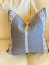 Bonnie Vintage Blue & White Linen Pillow Cover