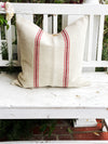 Double Black & Red Grain Sack Pillow Cover