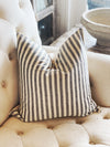 Vintage Wash Black & White Stripe Linen Pillow Cover