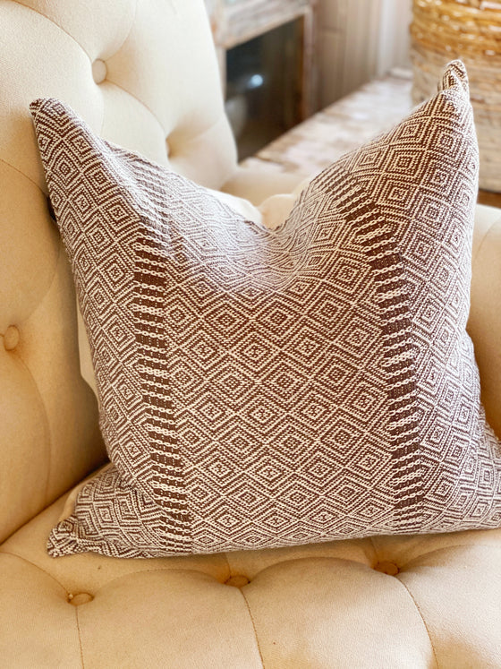 Taupe Diamond Textured Pillow Cover