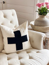 Black Cross Mudcloth Pillow Cover