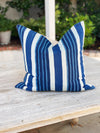 Wide Multi Stripe Indigo Cloth Pillow Cover