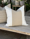 Linen & White Panel Pillow Cover
