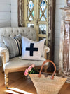 Black Cross Mudcloth Pillow Cover