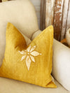 Single Flower Mustard Boho Pillow Cover