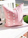 Pink & White Triangle Authentic Mud Cloth Pillow Cover