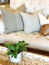 Sage Green & White Pillow Cover