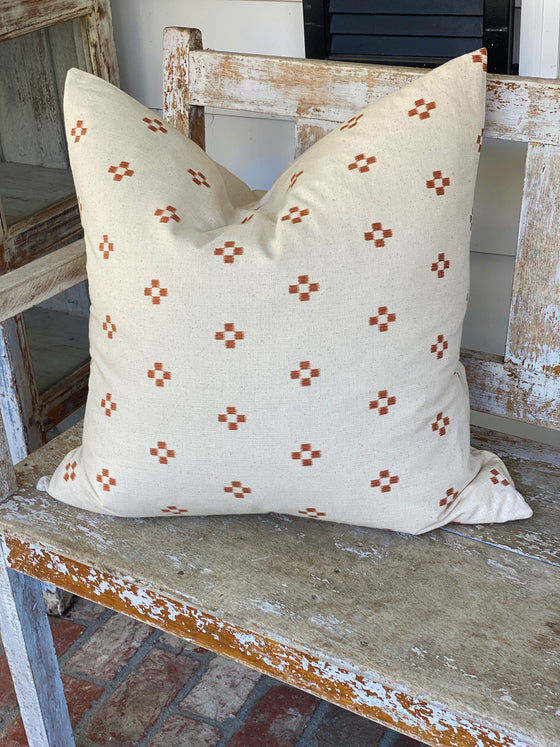 Rust Hemp Linen Pillow Cover