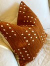 Miles Rust White Dot Mud Cloth Pillow Cover