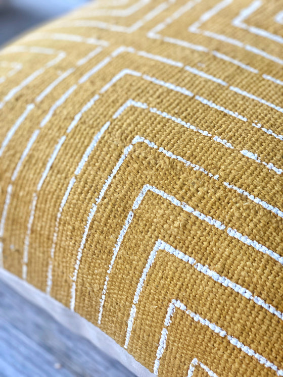 Modern Square Mustard Pillow Cover