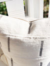 White and Grey Dash Mud Cloth Pillow Cover