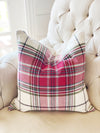 Oversized Plaid Linen Pillow Cover