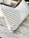 Linen Vintage Black Stripe Pillow Cover