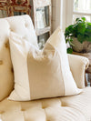 Linen & White Panel Pillow Cover