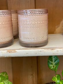  Beaded Blush Glass Candle