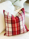 Vintage Red & Black Holiday Linen Pillow Cover
