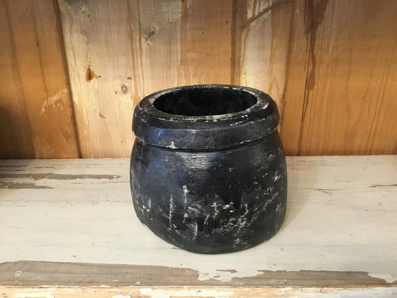 Hand Carved Black Stone Pot