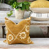 Mustard Boho Flower Pillow Cover