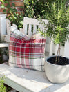 Oversized Plaid Linen Pillow Cover