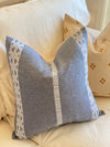 Bonnie Vintage Blue & White Linen Pillow Cover