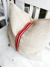 Bold Red Grain Sack Pillow Cover
