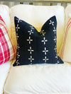 Black with White Plus Mudcloth Pillow Cover