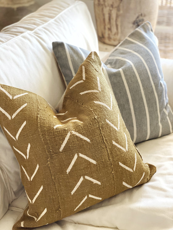 Olive Arrow Mud Cloth Pillow Cover