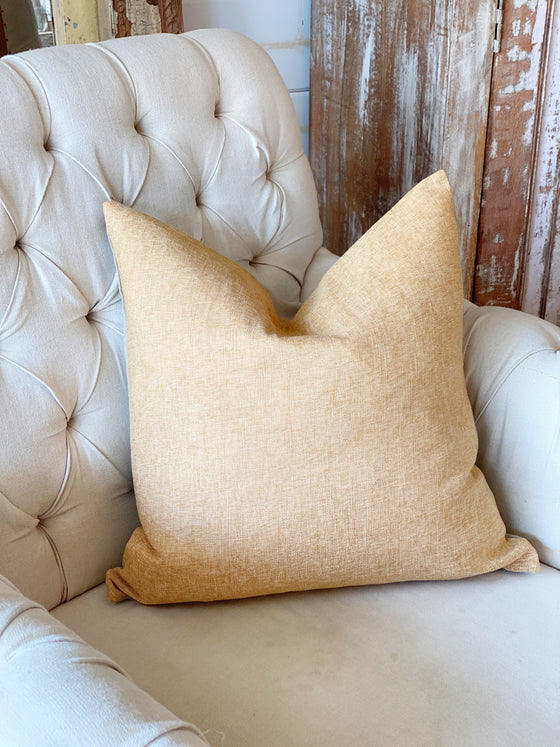 Vintage Wash Mustard Linen Pillow Cover
