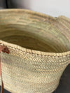 French Straw Market Bag with Leather