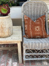 Rust Flower Mud Cloth Pillow Cover