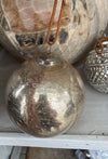 Large solid Mercury Glass Ornament w/suede tie