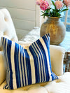 Vintage Indigo Stripe Pillow Cover