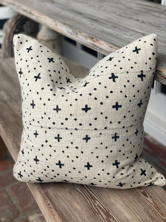 Cross & Ivory Mud Cloth Pillow Cover