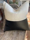 Beau Black Faux Leather Pillow Cover