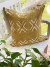 Big X Mustard Authentic Mud Cloth Pillow Cover
