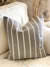Vintage Black Stripe Linen Pillow Cover