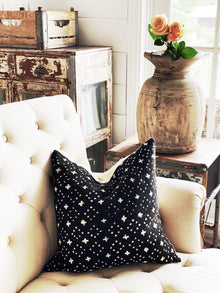 Black & Ivory Cross Mud Cloth Pillow Cover