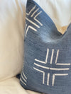 Midnight Grey Oversized Cross Mud Cloth Pillow Cover