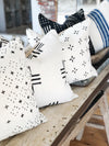 Large Line Cross Black & White  Mud Cloth Pillow Cover