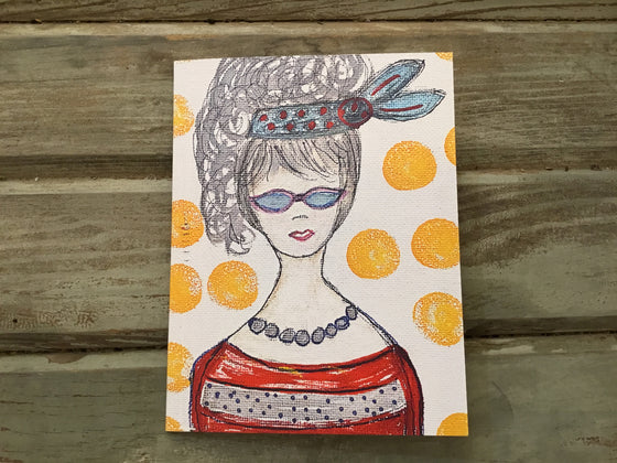 Bloom Girl Dot Card