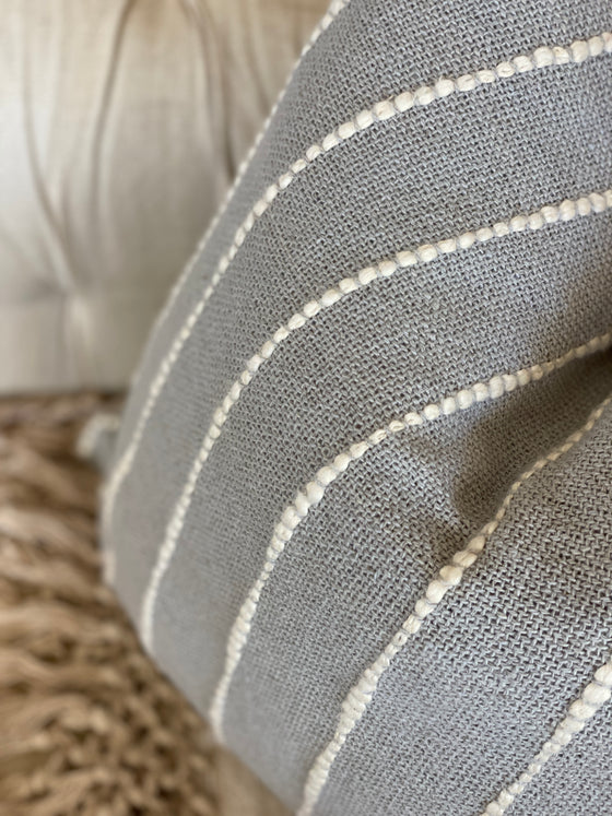 Designer Grey & white Textured  Pillow Cover